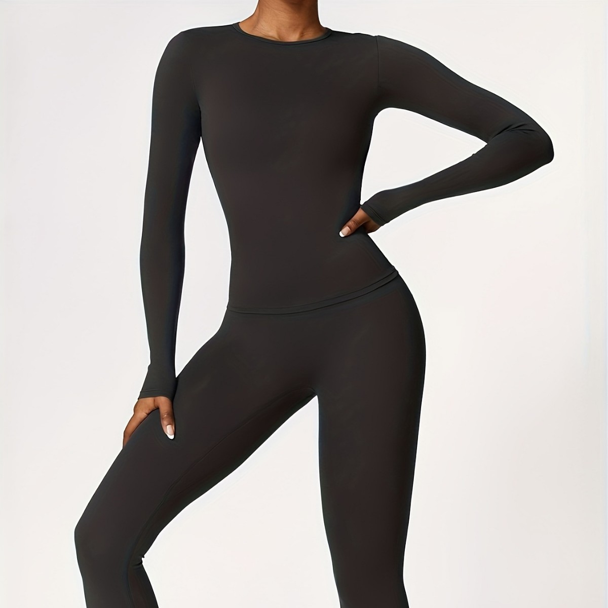 Winter Clothing Women'S - Tight-fitting yoga suit slim long-sleeved outdoor