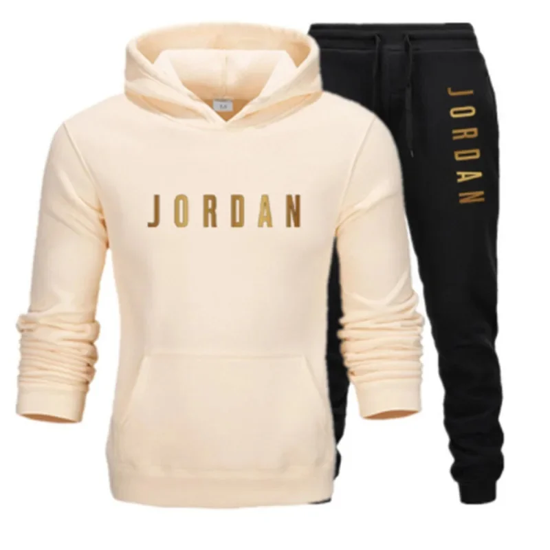 Winter Clothing Stores - Men's printed sports suit hoodie and