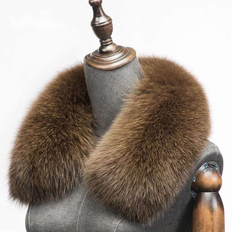 Winter Clothing Design - Winter Natural Fox Fur Scarf Square