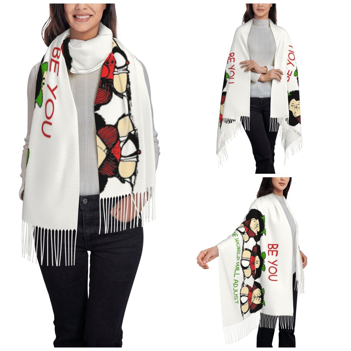 Womens Scarf with Tassel Tripl - Cashmere Scarf Wrap recension och pris
