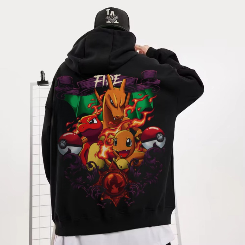 Black Oversized 4xl Pok É Mon  - Winter Clothing Japan recension och pris