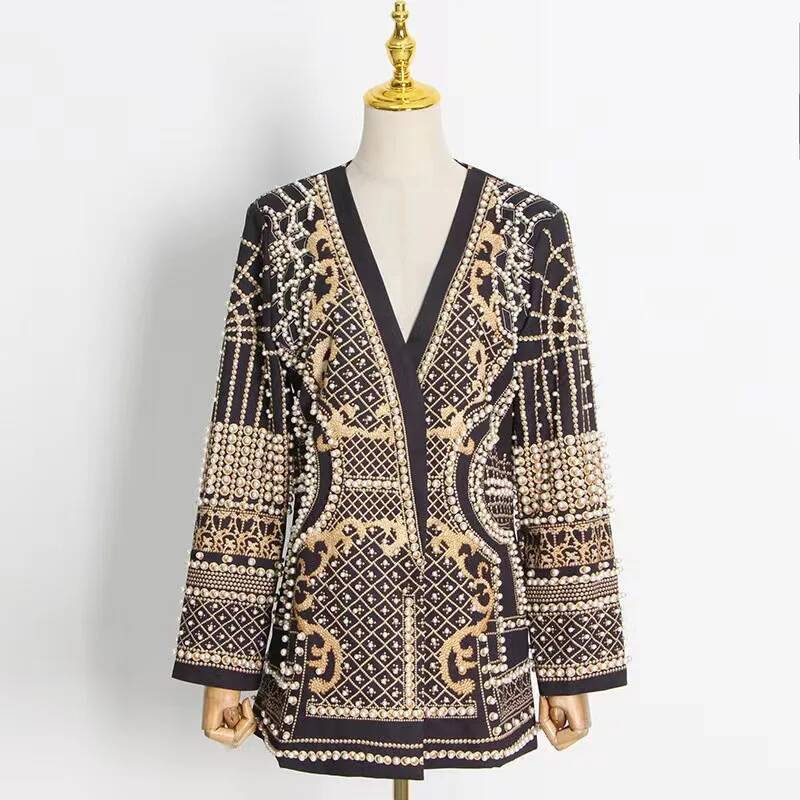 Fashion Beading V Neck Blazers - Winter Clothing Taiwan recension och pris