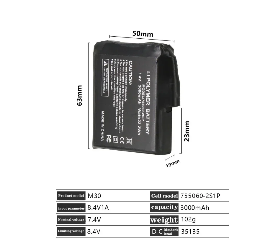 Heated Glove Battery 7.4V 3000 - Heated Insole Rechargeable recension och pris