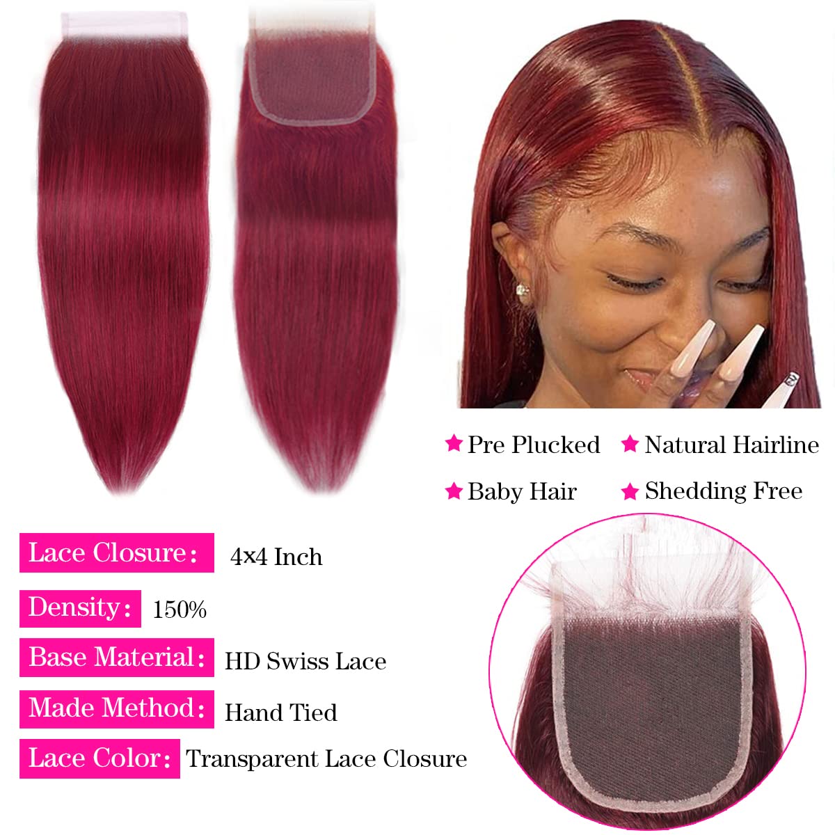 Burgundy 99J Human Hair Bundle - Winter Clothing Bundle recension och pris