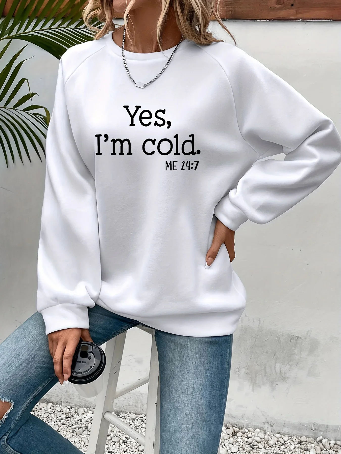 Yes I'm Cold Letter Printed Sw - Winter Clothing Trends For Women recension och pris