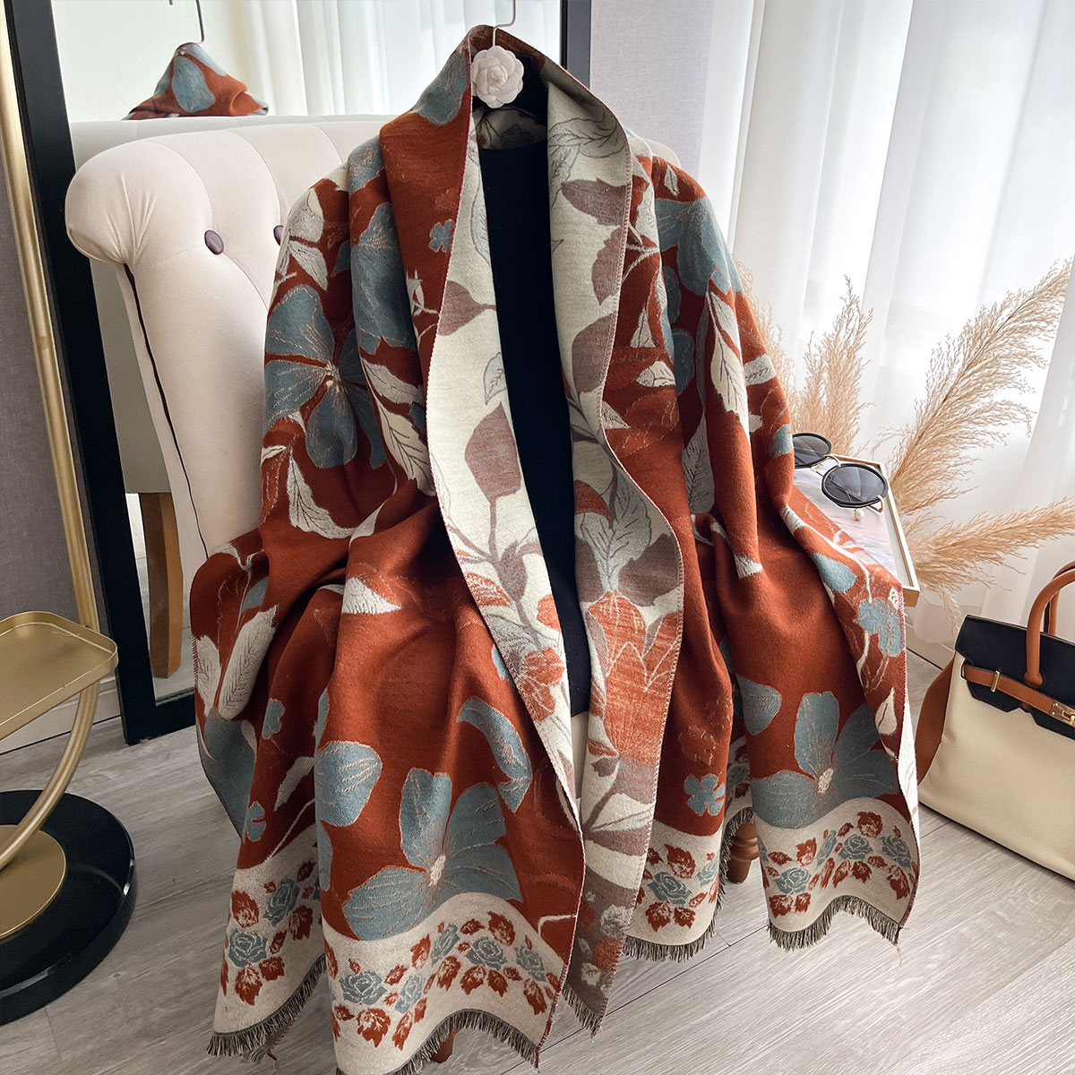 Women Thicken Luxury Winter Pa - Cashmere Scarf Wrap recension och pris
