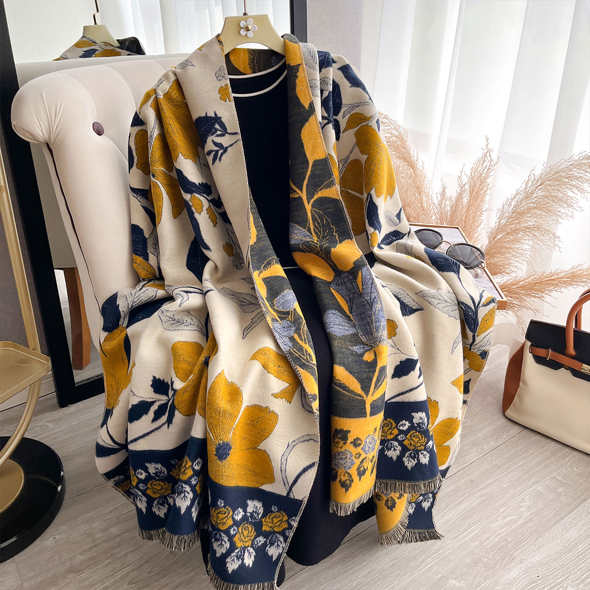 Women Thicken Luxury Winter Pa - Cashmere Scarf Wrap recension och pris