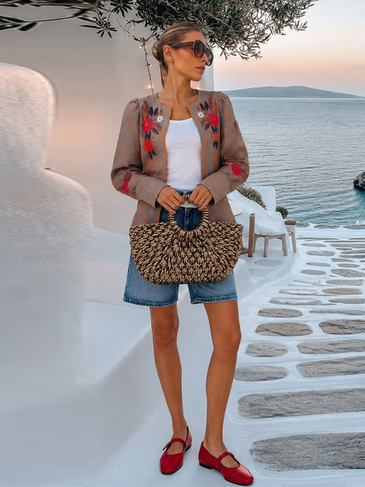 2026 Early Autumn Striped Flow - Winter Clothing Women'S recension och pris